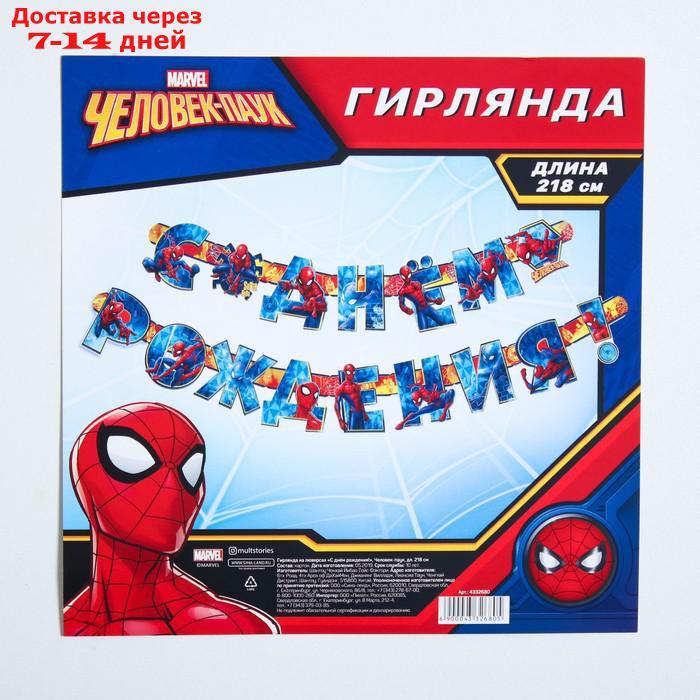 Гирлянда на люверсах "С Днем рождения!", Человек-паук, дл. 218 см - фото 3 - id-p226901730