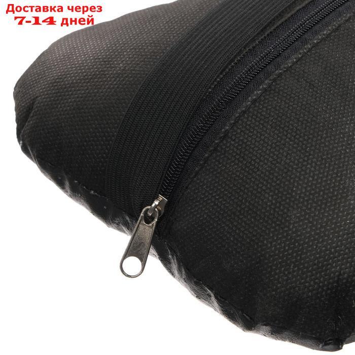 Подушка автомобильная косточка, на подголовник, экокожа перфорированная, черный 16х24 см - фото 4 - id-p226894910