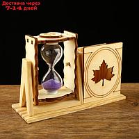 Часы песочные "Кленовый лист" с карандашницей, 10х13 см, микс
