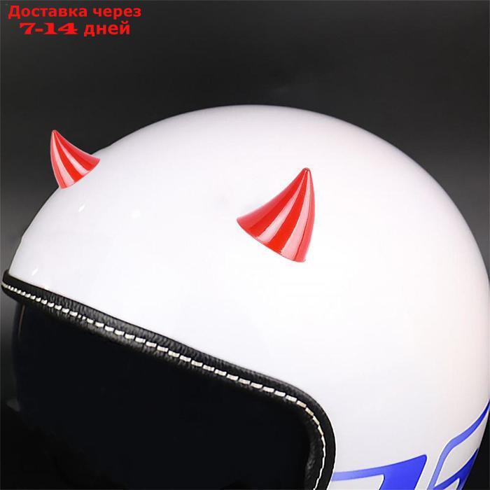 Аксессуар на мотоциклетный шлем "рог", красный - фото 2 - id-p226894917