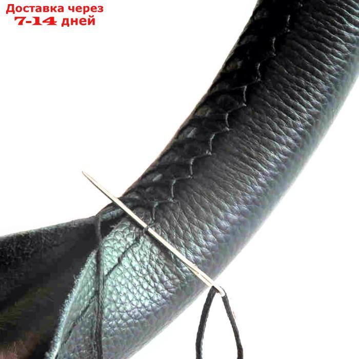 Сшивной чехол TORSO на руль 38 см, искусственная кожа, черный - фото 1 - id-p226892638