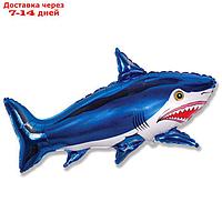 Шар фольгированный 30" "Акула большая", цвет синий