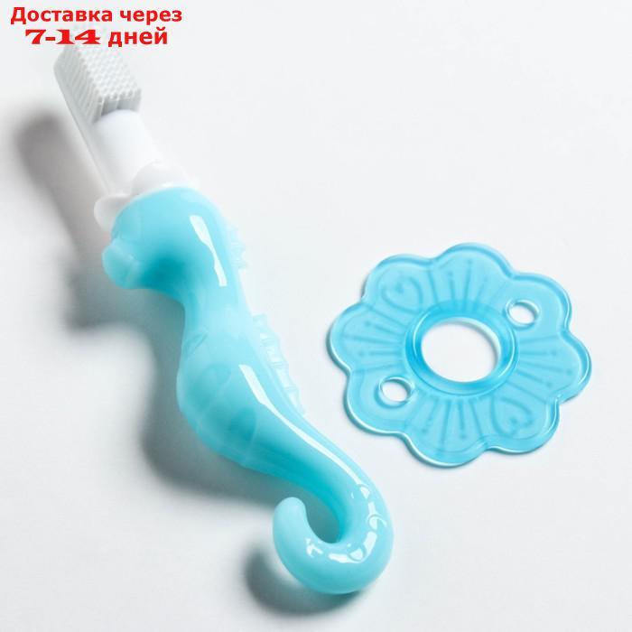 Зубная щётка детская "Морской конёк", силиконовая, от 0 мес. - фото 1 - id-p226897770