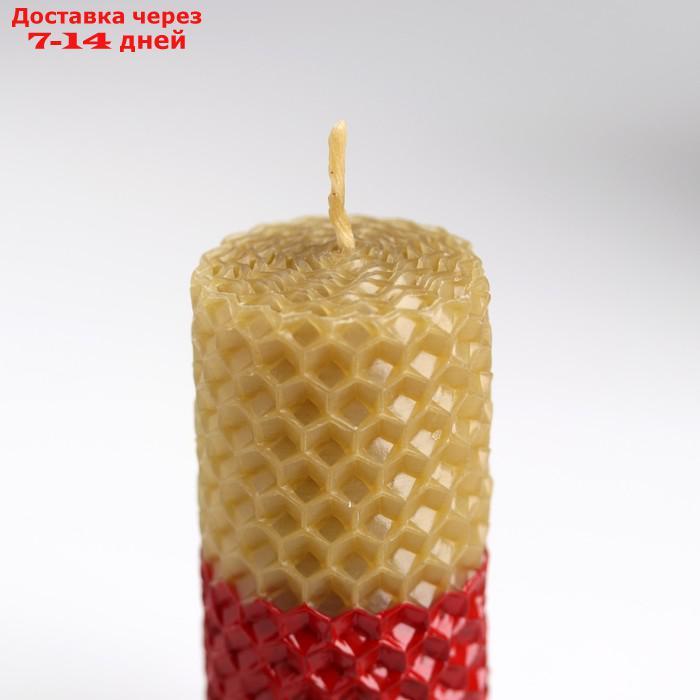 Набор свечей из вощины "Классика" медово- красные, Н= 8 см, 2 шт - фото 5 - id-p226909800