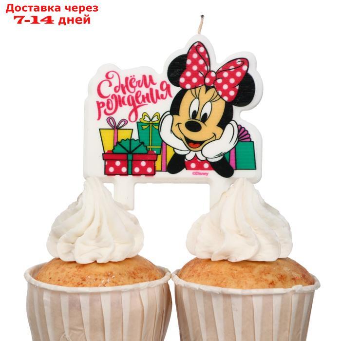 Свеча в торт "С Днем Рождения!", Минни Маус и подарки, 8×8 см - фото 6 - id-p226909816