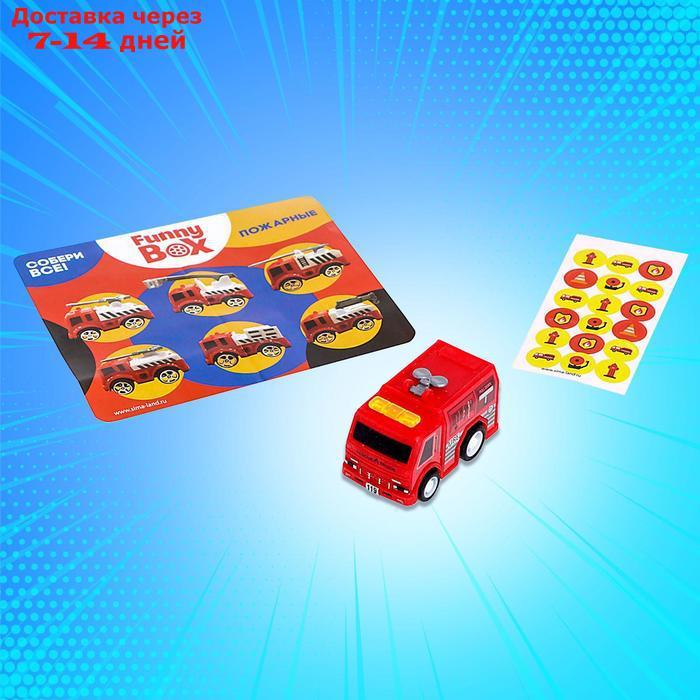 Игровой набор Funny Box "Пожарная техника": карточка, фигурка, лист наклеек - фото 3 - id-p226899642
