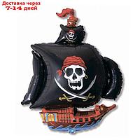 Шар фольгированный 30" "Корабль пиратский", цвет чёрный