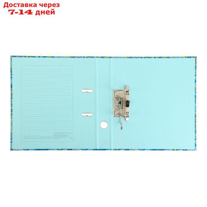 Папка регистратор А4, 50мм ENIGMA, собранный, голубой, картон 2мм, вместимость 350 листов, ламинированная с - фото 4 - id-p226911577