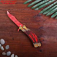 Сувенир деревянный "Нож бабочка, красный гранит"