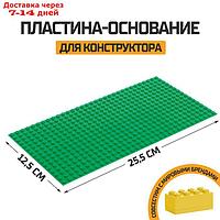 Пластина-основание для конструктора, 25,5 х 12,5 см, цвет зелёный