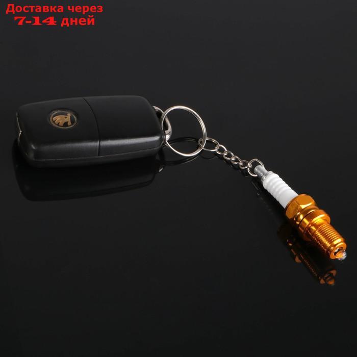 Брелок для ключей, свеча с фонариком, металл, золото - фото 2 - id-p226893105