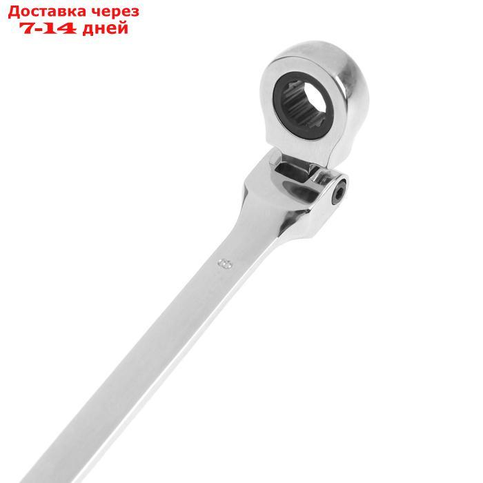 Ключ комбинированный трещоточный шарнирный TUNDRA, CrV, полированный, 72 зуба, 8 мм - фото 3 - id-p226893133