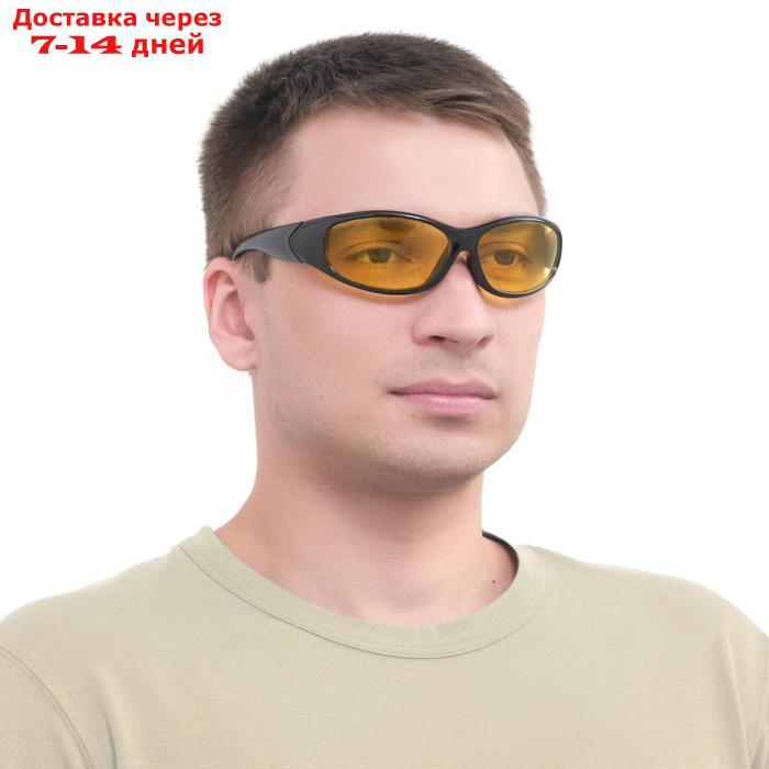 Очки солнцезащитные водительские, линза желтая, дужки черные 14х4х4 см - фото 1 - id-p226893145