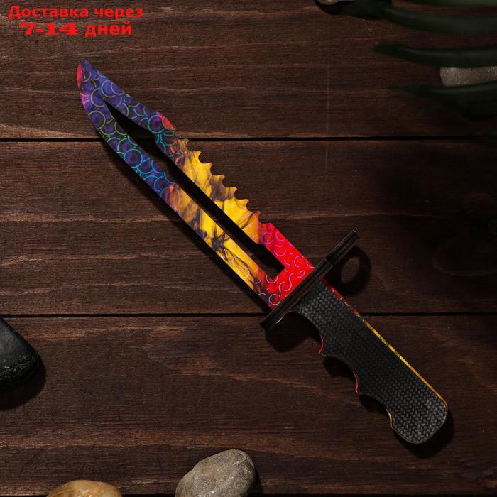 Сувенирное оружие из дерева "Штык нож", сиренево- жёлтое лезвие - фото 1 - id-p226905533