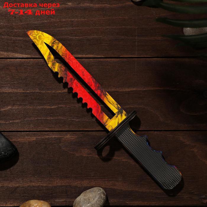 Сувенирное оружие из дерева "Штык нож", сиренево- жёлтое лезвие - фото 2 - id-p226905533