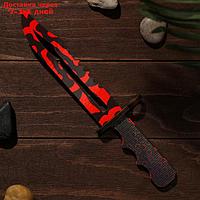 Сувенирное оружие из дерева "Штык нож", красные узоры
