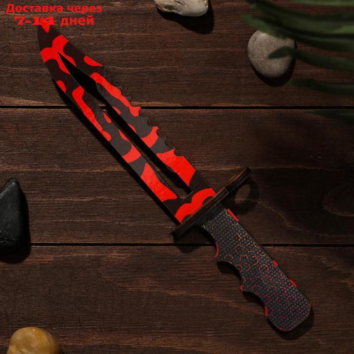 Сувенирное оружие из дерева "Штык нож", красные узоры - фото 1 - id-p226905541