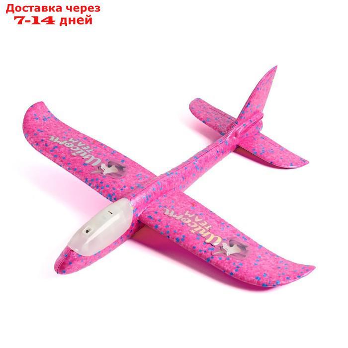 Самолёт Unicorn team 31х35см, розовый, диодный - фото 2 - id-p226906810