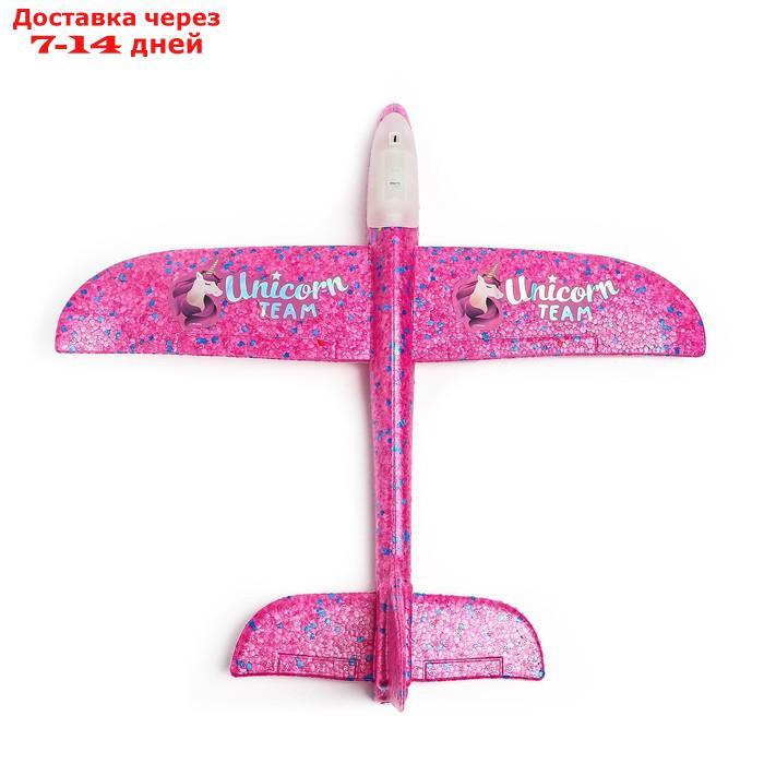 Самолёт Unicorn team 31х35см, розовый, диодный - фото 3 - id-p226906810
