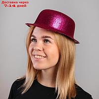 Карнавальная шляпа, овальная, с каёмкой, блестящая, р-р. 56, цвета МИКС