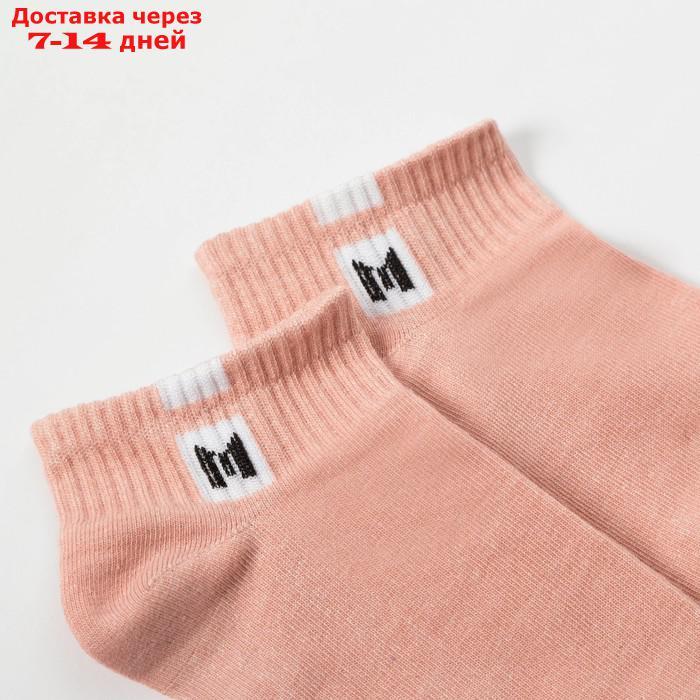 Набор детских носков 2 пары MINAKU Однотонные, цвет розовый/серый, размер 35-38 (22-24 см) - фото 3 - id-p226902684