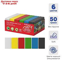 Пластилин мягкий (восковой) 6 цветов 300 г ArtBerry, с алоэ вера, классическая палитра