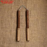 Сувенирное деревянное оружие "Нунчаки", темные, 25 см, массив бука