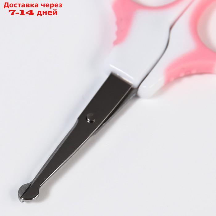 Ножницы детские безопасные, маникюрные, с чехлом, от 0 мес., цвета МИКС - фото 4 - id-p226895447