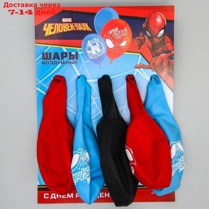 Воздушные шары "С Днем Рождения! Самый крутой", Человек-паук (набор 5 шт) 12 дюйм - фото 2 - id-p226907269