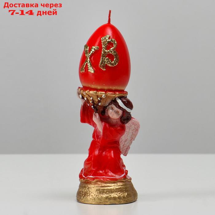 Свеча фигурная "Пасхальный ангел", красный, 5.5х16.2 см, 175 гр - фото 1 - id-p226910770