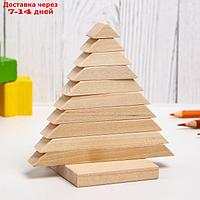 Детская пирамидка "Ёлочка", деревянная, материал: берёза