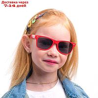 Очки солнцезащитные детские, на пружине, uv 400, 12.7х2.6х4 см, линза 4х5.4 см, красные