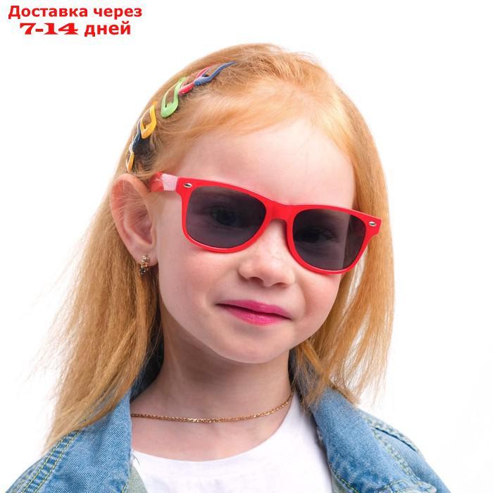 Очки солнцезащитные детские, на пружине, uv 400, 12.7х2.6х4 см, линза 4х5.4 см, красные - фото 1 - id-p226906119