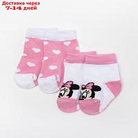 Набор носков "Minnie Mouse", белый/розовый, 6-8 см