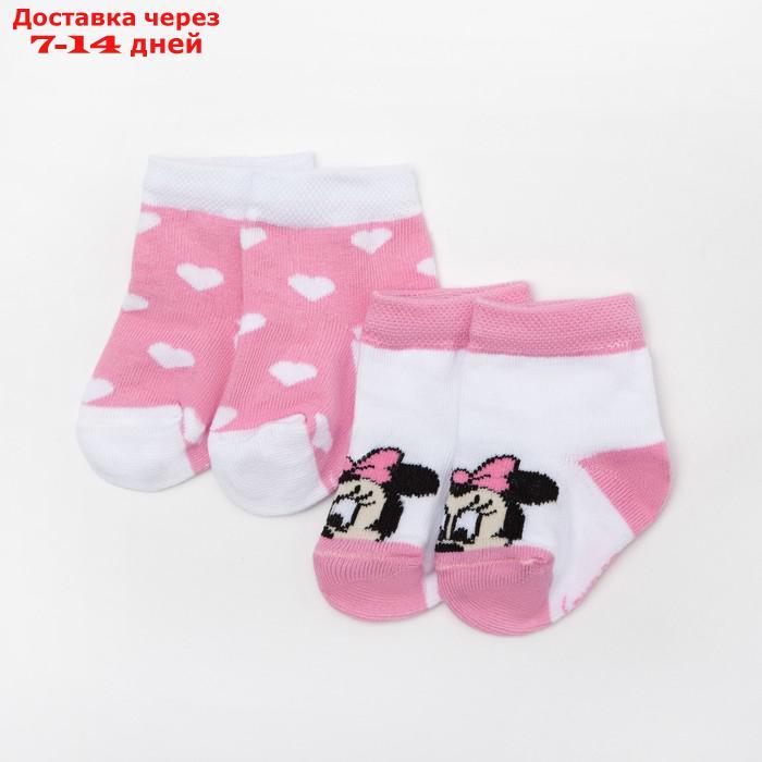 Набор носков "Minnie Mouse", белый/розовый, 6-8 см - фото 1 - id-p226900142