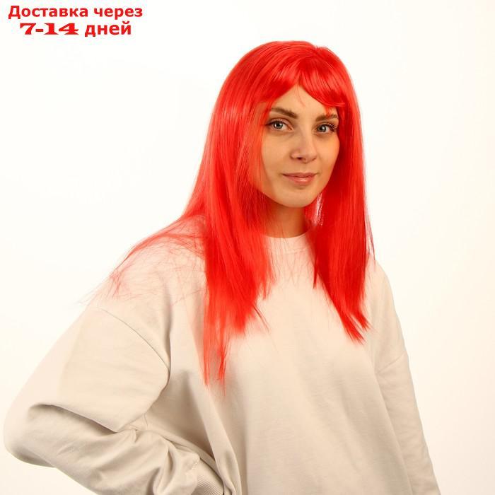 Карнавальный парик, длинные прямые волосы, цвет красный, 120 г - фото 1 - id-p226895556