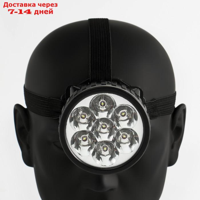Фонарь налобный "Мастер К.", 7 LED, 1 режим, 3 АА, 7.5х6.3 см - фото 1 - id-p226907425