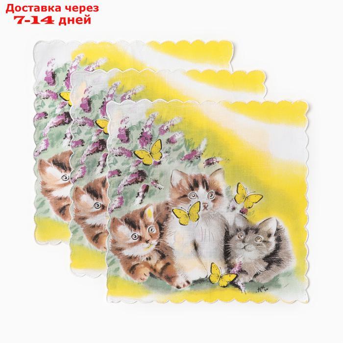 Набор детских носовых платков в коробке ДЖИ, 25х25, 3 шт, цвет МИКС - фото 1 - id-p226897478
