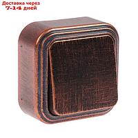 Выключатель "Элект" VA 16-131-ЧМ, 6 А, 1 клавиша, наружный, цвет черный под медь