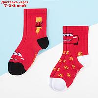 Набор носков "Тачки" 2 пары, красный, 18-20 см