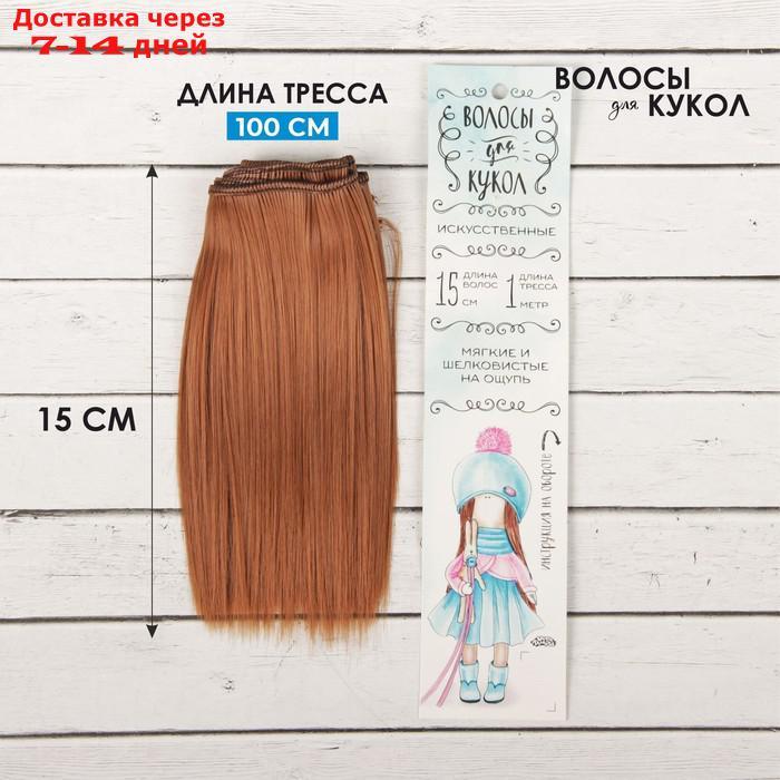 Волосы - тресс для кукол "Прямые" длина волос: 15 см, ширина:100 см, цвет № 30 - фото 1 - id-p226897516