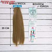 Волосы - тресс для кукол "Прямые" длина волос: 25 см, ширина:100 см, цвет № 24