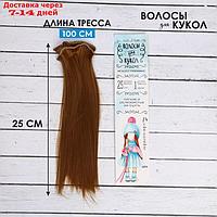Волосы - тресс для кукол "Прямые" длина волос: 25 см, ширина:100 см, цвет № 27А
