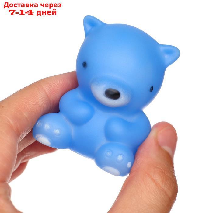 Набор резиновых игрушек для игры в ванной "Мишки": мыльница, игрушки 3 шт, цвет МИКС - фото 4 - id-p226897532