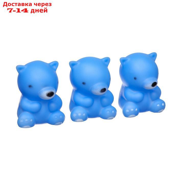 Набор резиновых игрушек для игры в ванной "Мишки": мыльница, игрушки 3 шт, цвет МИКС - фото 5 - id-p226897532