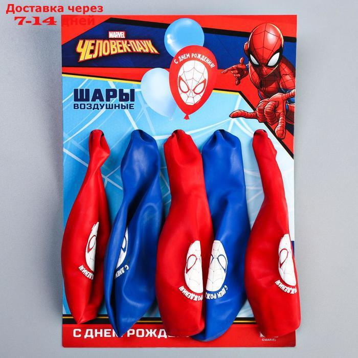 Воздушные шары "С Днём Рождения", Человек-паук, 5 шт., 12" - фото 2 - id-p226899082