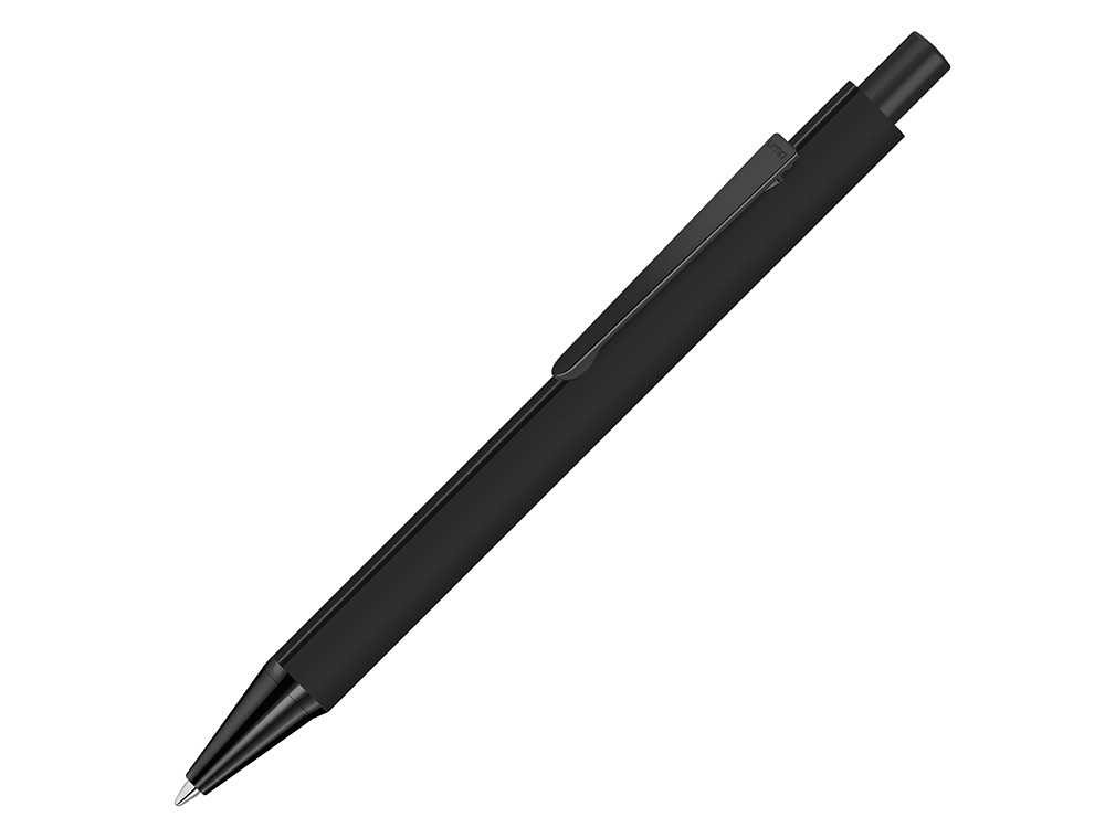 Ручка шариковая металлическая Pyra M soft-touch с зеркальной гравировкой и черными деталями, черный - фото 1 - id-p227133950