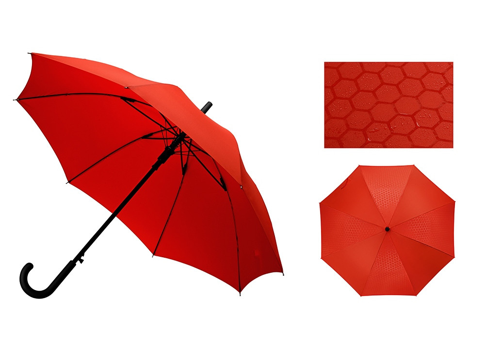 Зонт-трость полуавтомат Wetty с проявляющимся рисунком, красный - фото 1 - id-p227133966