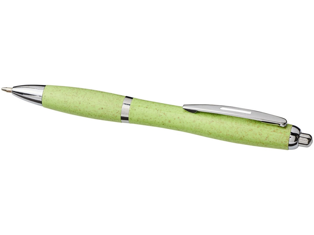 Шариковая ручка Nash из пшеничной соломы с хромированным наконечником, зеленый - фото 3 - id-p227133653