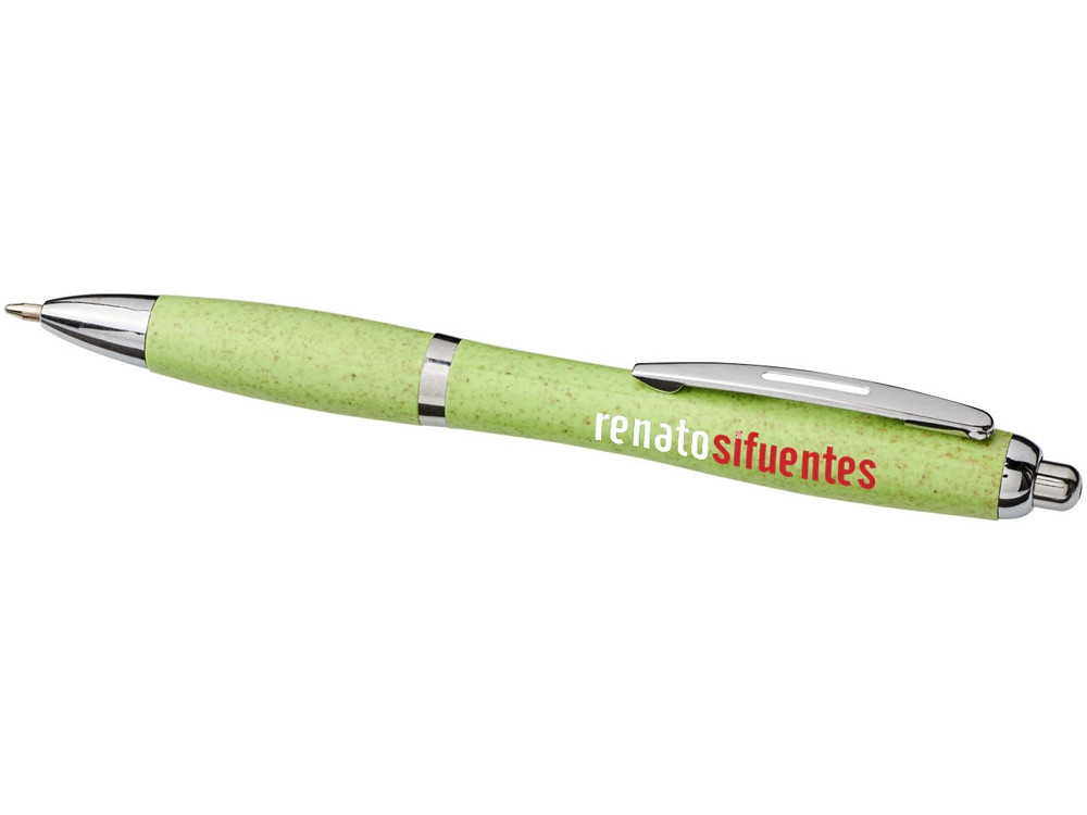 Шариковая ручка Nash из пшеничной соломы с хромированным наконечником, зеленый - фото 4 - id-p227133653